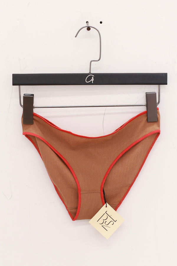 BASERANGE French organic cotton panty bra set BAS-UNPA-RB-SU25-ALAMILLO BROWN (BRPA UNPA)
